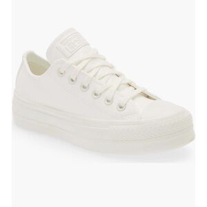 White Leather Platform Converse